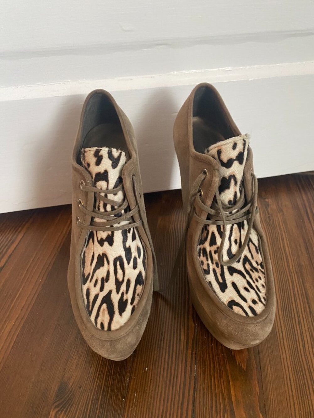 Stuart Weitzman Cheetah Wedge Booties (Size 9)
